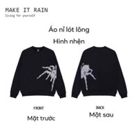 Áo SWEATER UNISEX BASIC đen nhện Make it rain [CÒN HÀNG]
