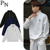Áo Sweater Zip Nam Nữ Vải Nỉ 2 Da Có Khóa Cổ Form Rộng Unisex Hàn Quốc VINTINO