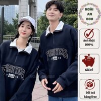 Áo Sweates Cổ Bẻ V Trắng Chữ FORUYES 1998, Áo Khoác Nỉ Mặc Đôi Nam Nữ