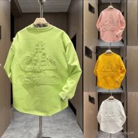 Áo Sweatshirt Cổ Tròn Tay Dài Nam Thời Trang Mới Có Nút Đôi Thêu Chữ Đuôi Cánh