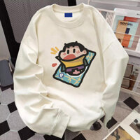 Áo sweatshirt nữ Màu kem cổ tròn outerity Shin in hình Áo Khoác fashion áo mùa đông local brand SALMO Y1471