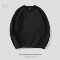 Áo Sweeter Nam Nữ 2 Màu Trắng Đen Basic Dễ Phối Đồ nỉ bông cao cấp - Đen,Xl