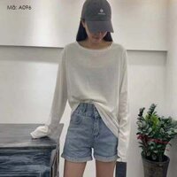 Áo T-shirt dài tay cổ tròn KAMAKA đơn sắc  - A096