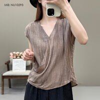 Áo T-shirt linen sát nách KAMAKA cổ V kiểu vạt chéo - NU10293