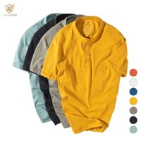Áo T-Shirt Nam Henley Musland APML21005 - Áo Thun Nam 7 Màu Trẻ Trung, Năng Động