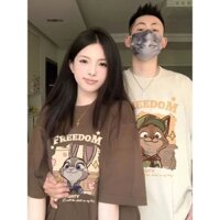Áo T-shirt ngắn tay áo rộng rãi mùa hè trang phục cặp đôi cao cấp áo cộc tay thương hiệu sành điệu