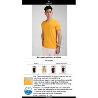 Áo t shirt ngắn tay nam ARistino CHÍNH HÃNG – GIẢM GIÁ ATS025S8, cotton, slimfit ་