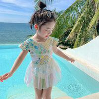 Áo tắm cho bé gái, công chúa nàng tiên cá dễ thương, đồ bơi cho bé gái, kỳ nghỉ hè, đồ bơi nhanh khô, bảo vệ khỏi ánh nắng