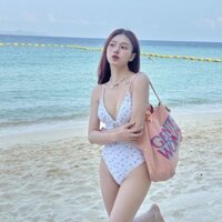 Áo tắm Hàn Quốc ngực nhỏ bikini hoa sâu V ngực nhỏ đồ bơi suối nước nóng sexy một mảnh không lưng kiểu mới