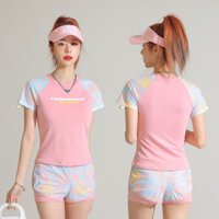 Áo tắm thể thao nữ xẻ tà thời trang Hàn Quốc bảo thủ hai mảnh áo tắm học sinh mỏng fzc271