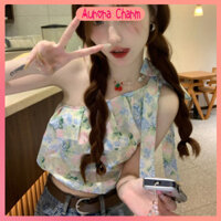 Áo Tank Top Nữ Chiffon, Họa Tiết Hoa Xinh Xắn - Áo Ngắn Phong Cách Hè