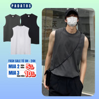Áo Tanktop Cổ Tròn Basic  Padatos Form Rộng Ba Lỗ Sát Nách Vải Thun Trơn