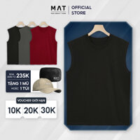 Áo tanktop nam ba lỗ MAT, chất liệu cotton thoáng mát, thấm hút tốt, phù hợp tập gym, vận động thể thao tông màu tối