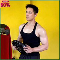 Áo Tanktop nam quai bé chất Cotton co dãn 4 chiều thấm hút mồ hôi ,Áo ba lỗ nam sát nách màu than tập Gym ôm nhẹ