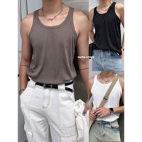 Áo Tanktop Nam vải thun gân, phông 3 lỗ cotton co giãn 4 chiều áo lót tập gym streetstyle - GATE6 - 4945