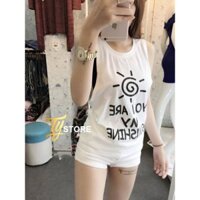 Áo TANKTOp trắng mặt trời đen ( kèm áo ló trong)