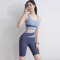 Áo tập Gym Yoga 3 lỗ phối 2 màu