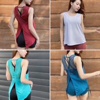ÁO TẬP GYM YOGA NỮ - ÁO TANKTOP PHỐI LƯỚI LƯNG Y