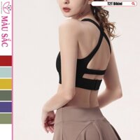 Áo tập gym yoga thể thao nữ, áo Bra lulu Dan dây chéo cài xinh xắn co giản thoải mái mã T2TSport126