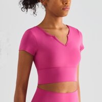 Áo tập yoga ngắn tay có đệm dành cho nữ