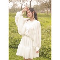 ÁO TAY BỒNG - LISA SHIRT - ÁO TAY VOAN BỒNG CÁCH ĐIỆU 2 BÊN - A0010