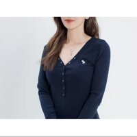 Áo tay dài cổ hình chữ nhật in hình con ngựa màu xám