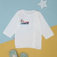 Áo tay dài in hình thú IQ Baby màu trắng