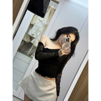 Áo tay dài lệch vai nơ xinh cyde.clothes