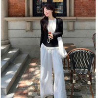 Áo Tay Dài Phối Layer Thu Đông Nữ, Áo Thun Zip Nữ Phong Cách Thượng Hải - S127