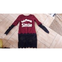 Áo tay dài phối ren ( hình chụp thật )