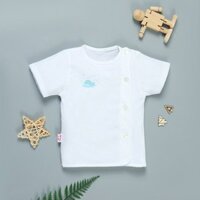 Áo tay ngắn in cá voi IQ Baby màu trắng