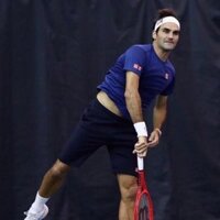 Áo Tennis Uniqlo Federer Cùng Jersey Áo thun cổ tròn in hình Cotton nguyên chất tay ngắn thể thao thông thường