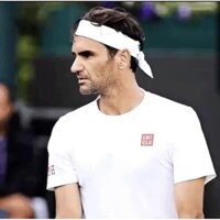 Áo tennis Uniqlo Federer với áo thun cổ tròn in cotton ngắn tay thể thao thông thường