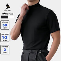 Áo Thể Thao Nam Đen Trắng Cộc Tay ORICANO Cao Cấp Cổ Cao 3 Phân Cộc Tay Co Giãn X8 Áo Đi Tập Gym Đá Bóng và Chạy Bộ