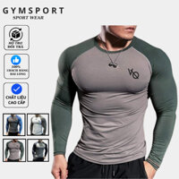 Áo Thể Thao Nam Tập Gym Tay Dài Form Ôm Body phối màu VQ