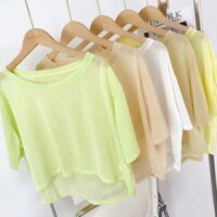 Áo thể thao ngắn tay mùa hè yoga thoáng khí mỏng cho phụ nữ, áo chạy bộ ngoài trời trong suốt, chống nắng, phối đồ