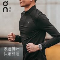 Áo thể thao ngoài trời nam áo tập thể dục chạy bộ dài tay dài tay kéo dài tay bó sát cổ đứng dễ phối đồ nhanh khô Áo tập luyện bóng rổ áo nam dài tay nam