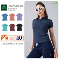 Áo Thể Thao Nữ ICADO AT14, Áo Polo Có Cổ, Đồ Tập Gym Yoga Mềm Mại, Thoáng Mát, thế giới đồ tập, thegioidotap.vn