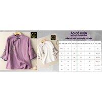 Áo thêu tay, tay lỡ, cổ tàu, vải cotton lanh