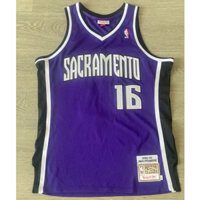 Áo thêu tinh tế dành cho nam Peja Stojakovic Sacramento Kings Mitchell Ness Hardwood Classics Jersey - Tím