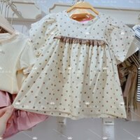 Áo thô bèo ngực chấm bi nâu Y.D.Y.T