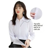 ÁO THỜI TRANG CÔNG SỞ NỮ CỔ ĐỨC NẸP GIẤU KHUY TRẺ TRUNG, SƠ MI TRẮNG BASIC AA543 - QUYÊN FASHION