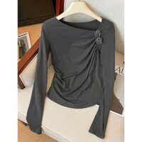 Áo thời trang đính hoa cài áo dài tay Sobin bigsize 40-90kg SM259