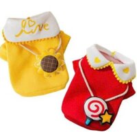 Áo thú cưng họa tiết cây kẹo, hoa hướng dương hoạt hình dễ thương màu sắc tươi tắn – Màu Ngẫu nhiên