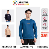 Áo thu đông dài tay Aristino cổ tròn form suông  ASW011W2