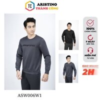 Áo thu đông nam Aristino from rộng bo viền  ASW006W1 ( 2 màu)