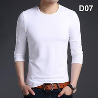 Áo thu đông nam cổ tròn dài tay chất cotton co giãn dáng body thời trang