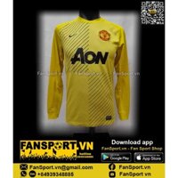 Áo thủ môn bóng đá Manchester United 2013-2014 away goalkeeper yellow 545745 Nike gk chính hãng size S