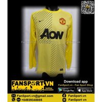 Áo thủ môn bóng đá Manchester United 2013-2014 away goalkeeper yellow 545745 Nike gk chính hãng size M