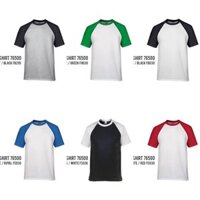 Áo thun 100% cotton phối tay áo màu gildan premiun raglan.